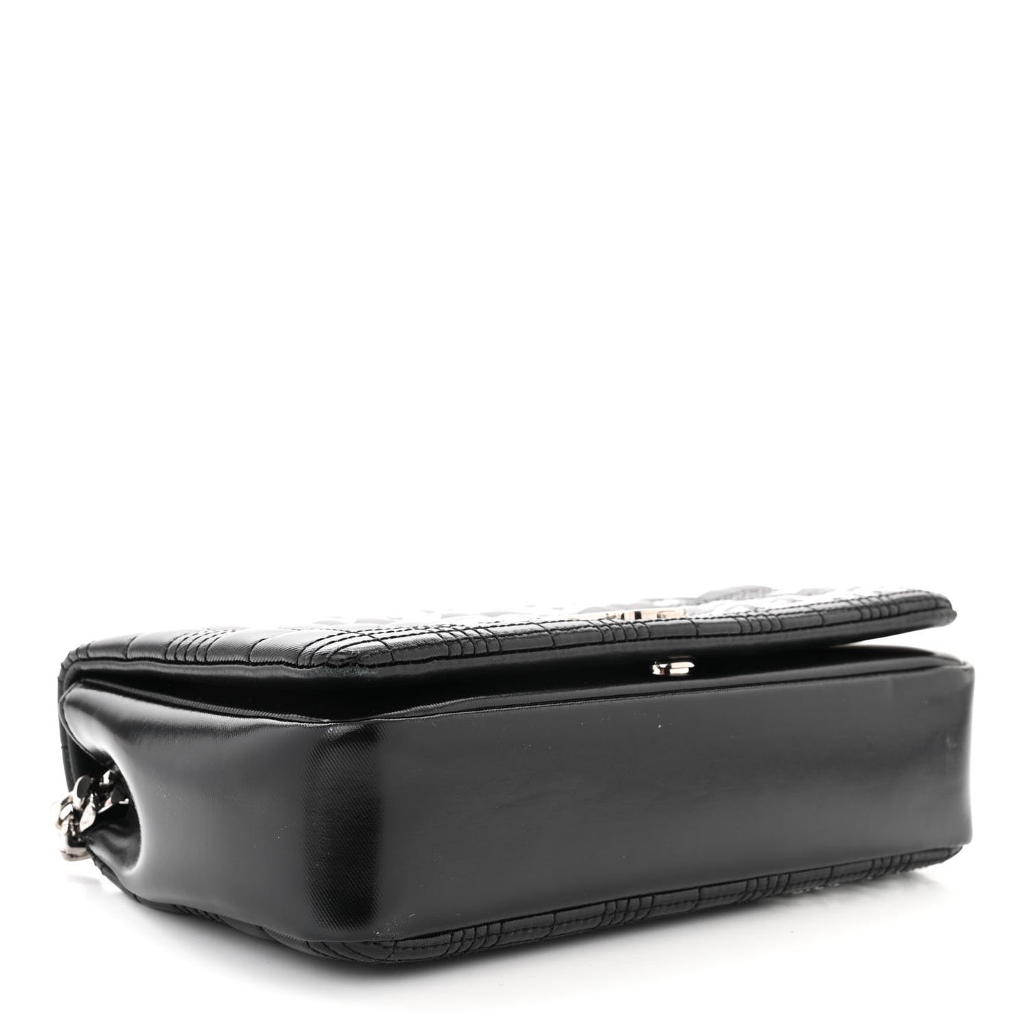 Patent Quilted Horseferry Print Small Lola Bag Black