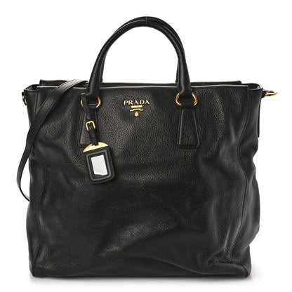 Prada Vitello Daino Tote Black 1 of 9