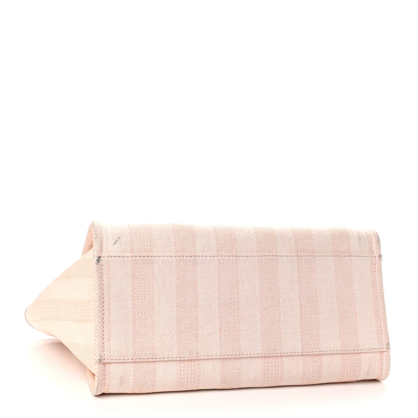 Mixed Fibers Calfskin Striped Medium Deauville Tote Light Pink
