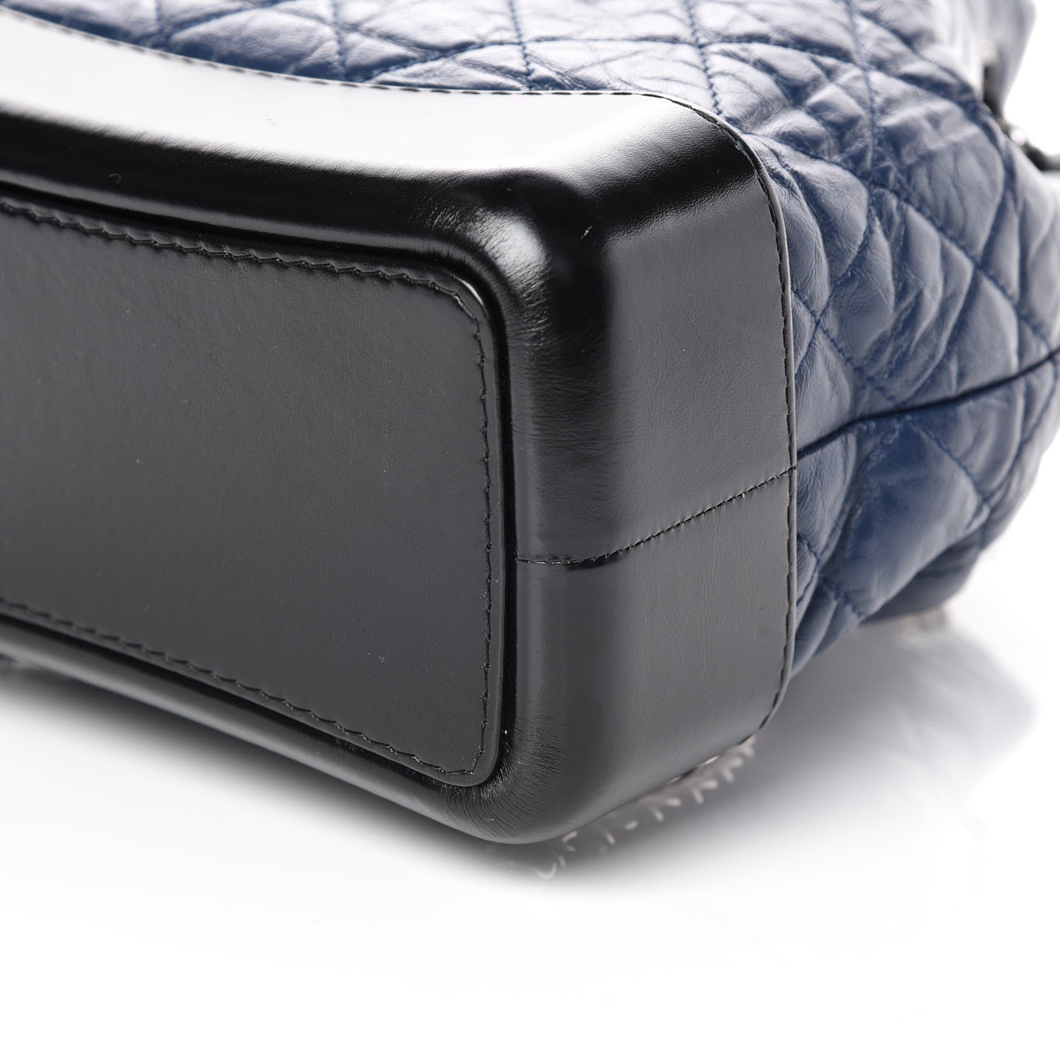 Chanel Aged Calfskin Quilted Gabrielle Backpack Navy Black 9 of 11