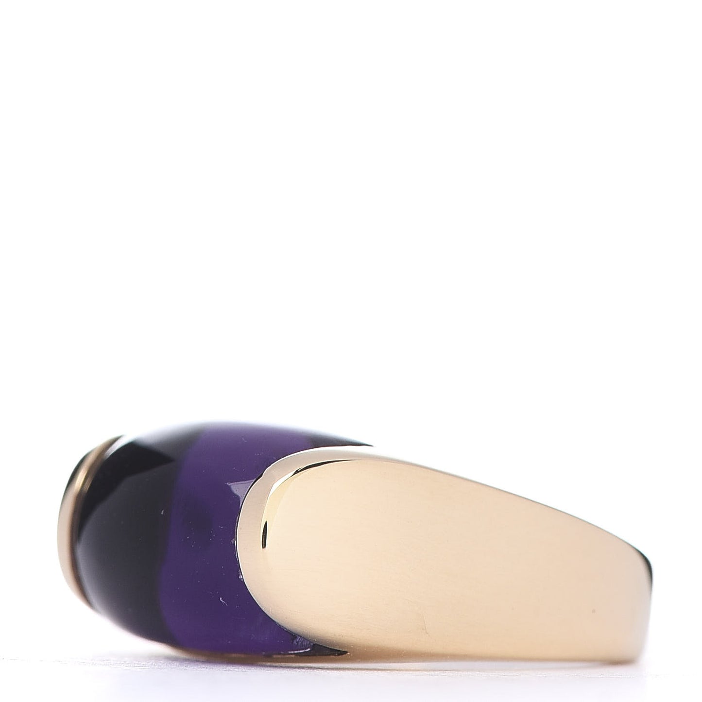 18K Yellow Gold Amethyst Tronchetto Ring 50 5.25