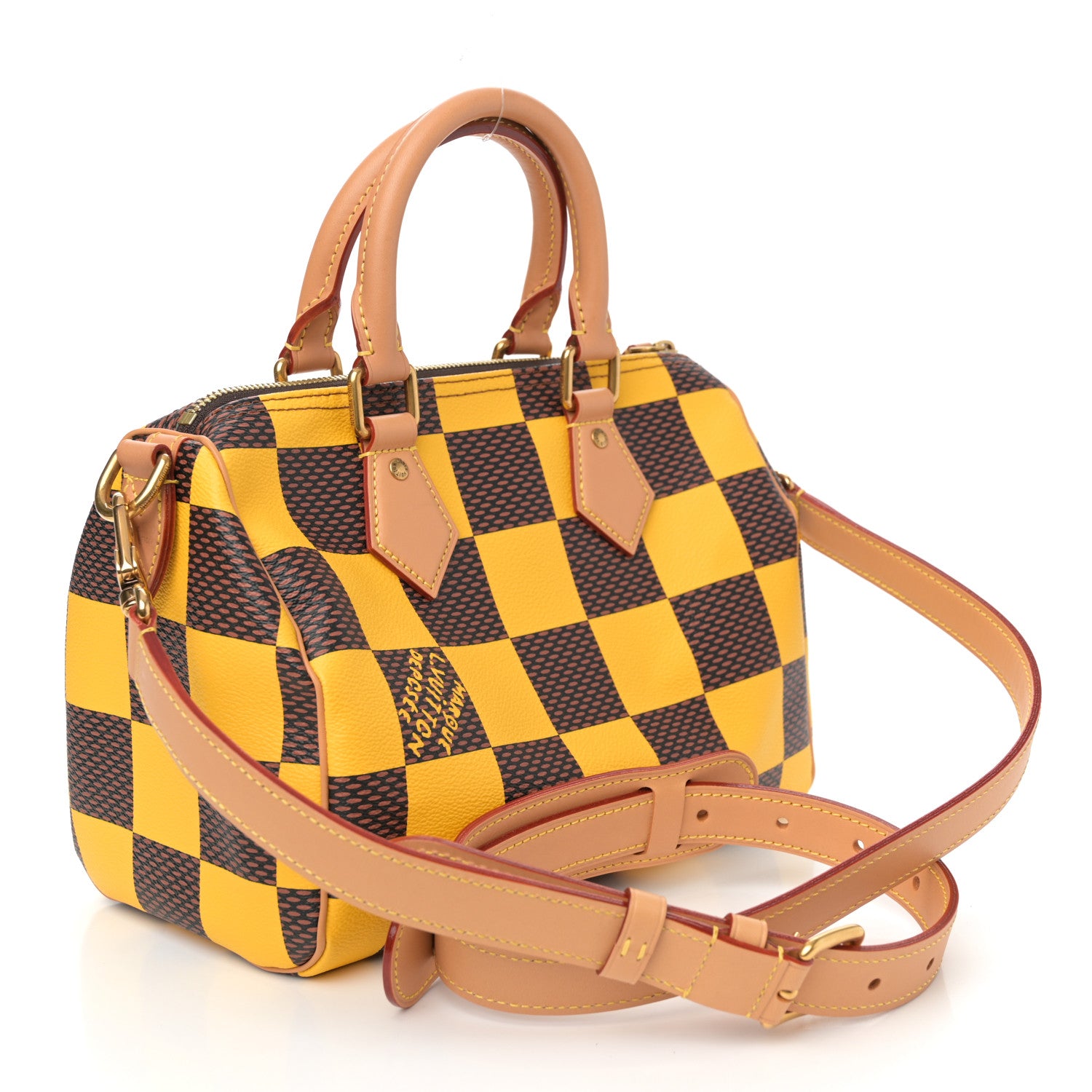 Louis Vuitton Damier Pop Speedy Bandouliere 25 Jaune Mat 3 of 11