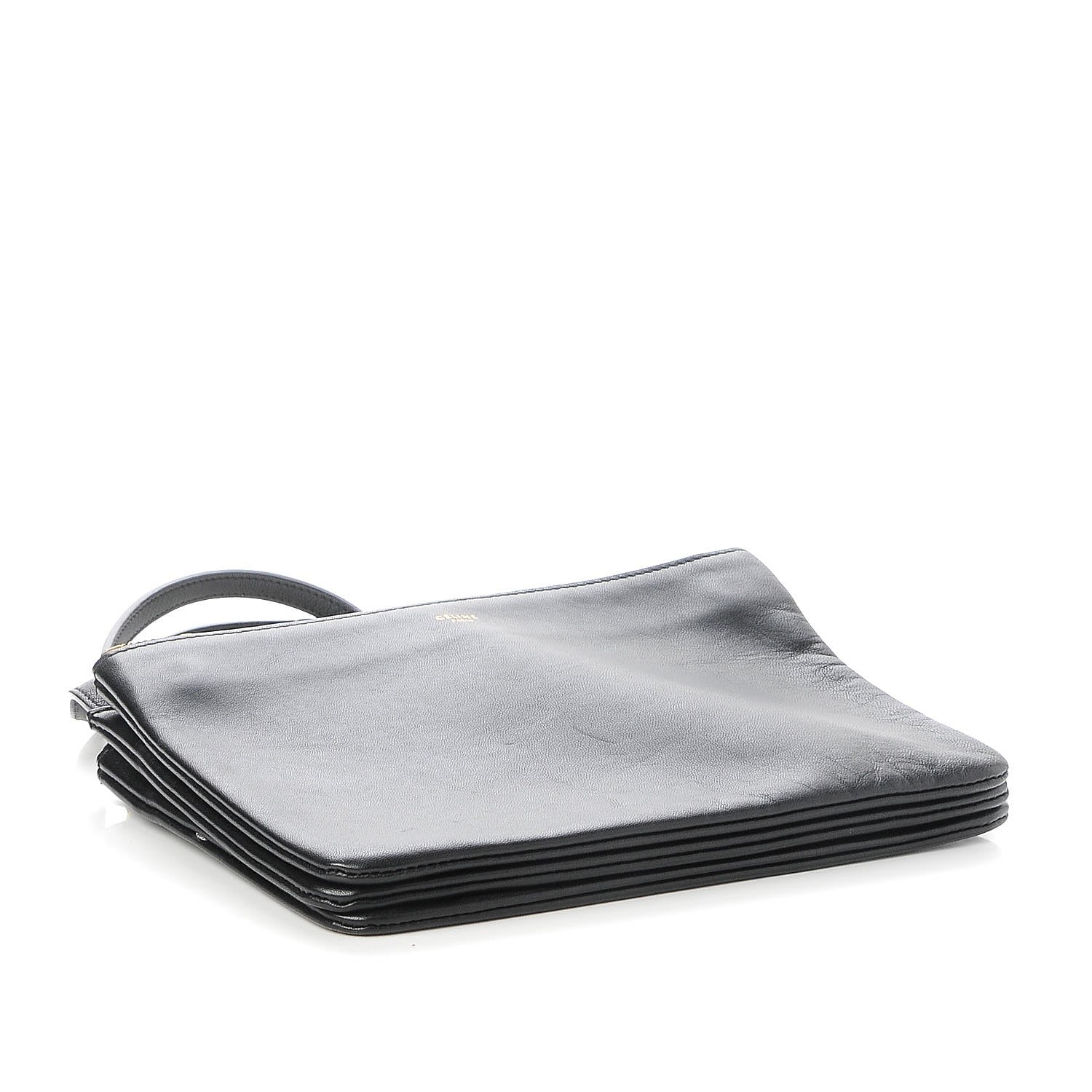 Celine Lambskin Small Trio Crossbody Bag Black 4 of 9