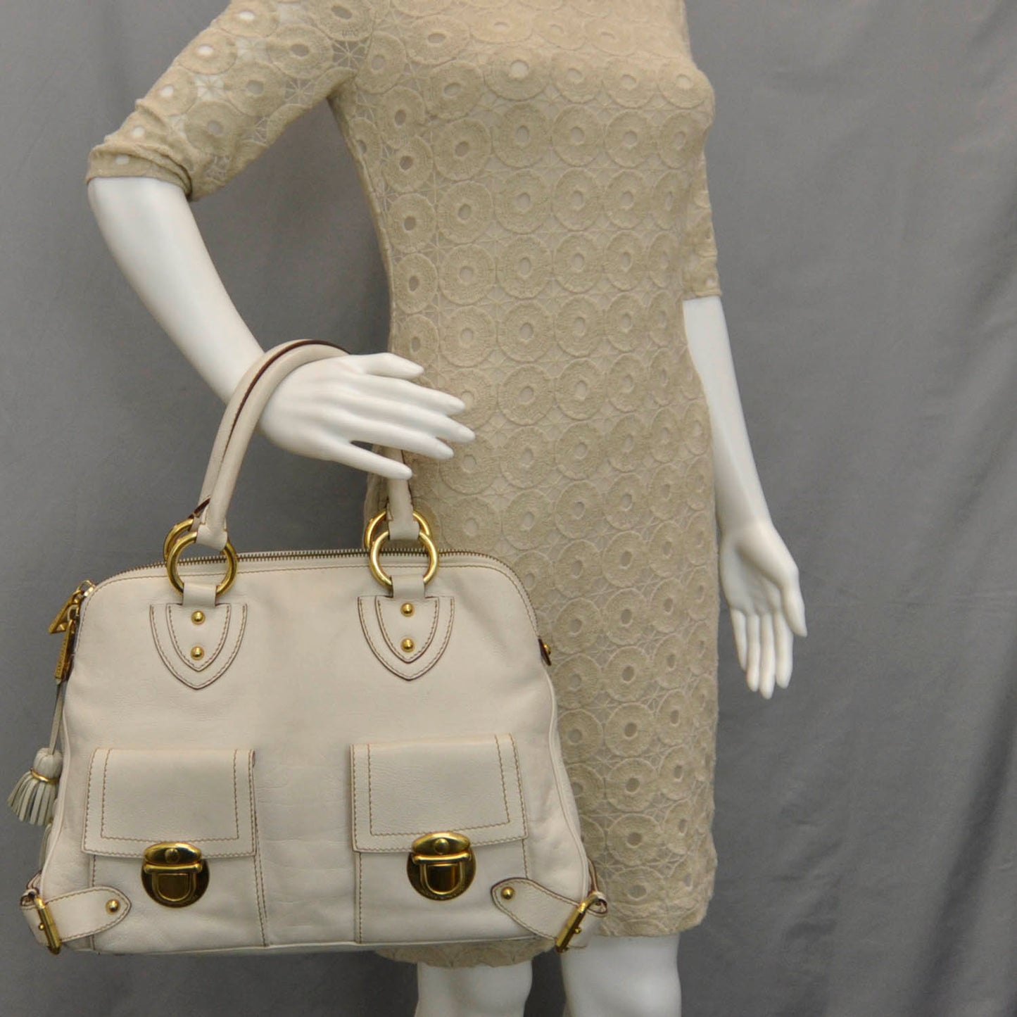 Leather Satchel Ivory
