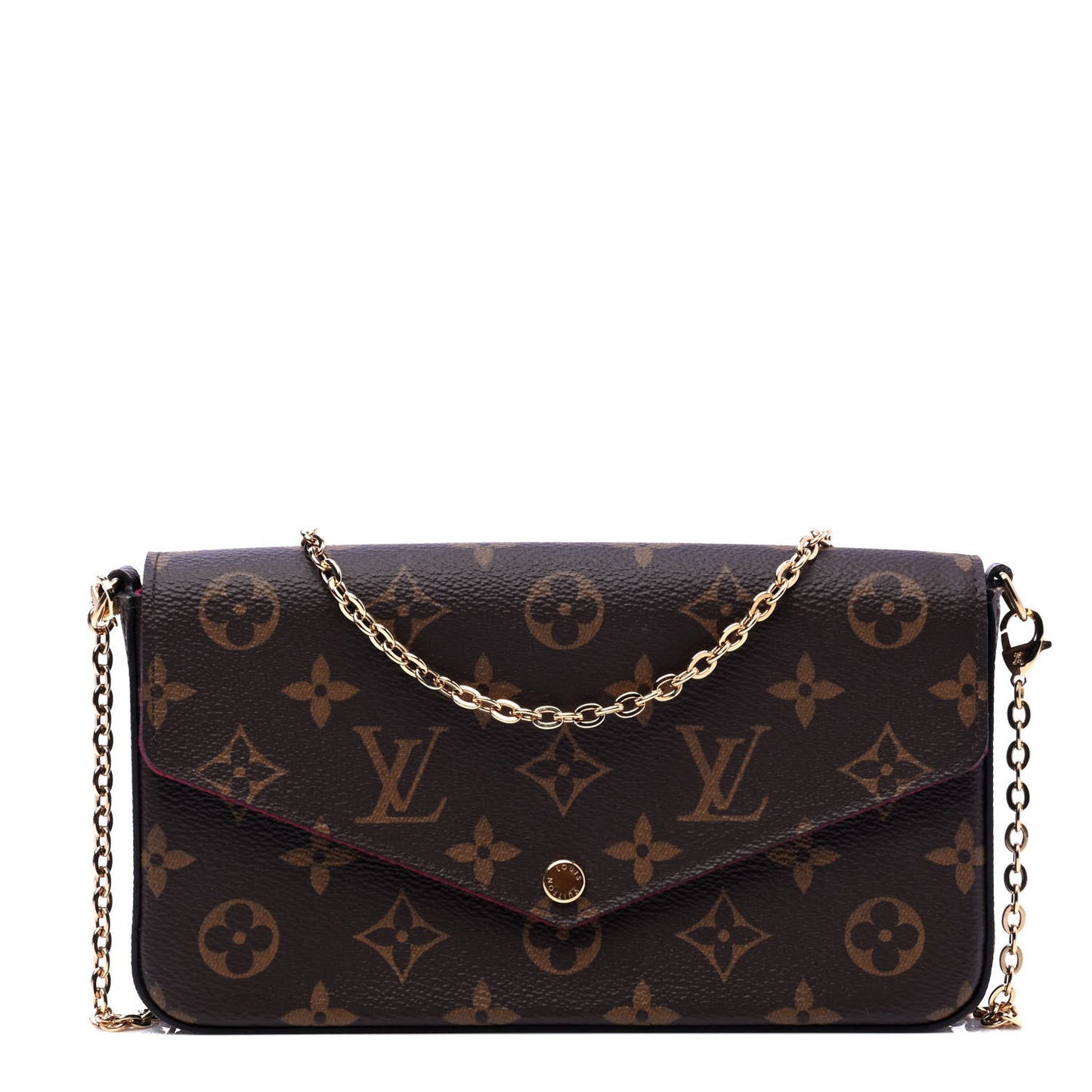 Monogram Pochette Felicie Chain Wallet Fuchsia
