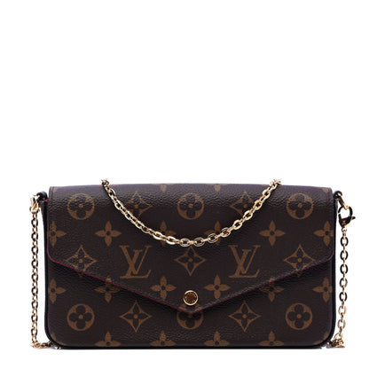Louis Vuitton Monogram Pochette Felicie Chain Wallet Fuchsia 1 of 9