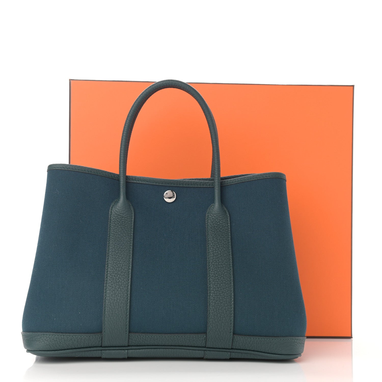 Hermes Toile Negonda Garden Party 30 TPM Bleu Ocean Vert Cypress 11 of 11