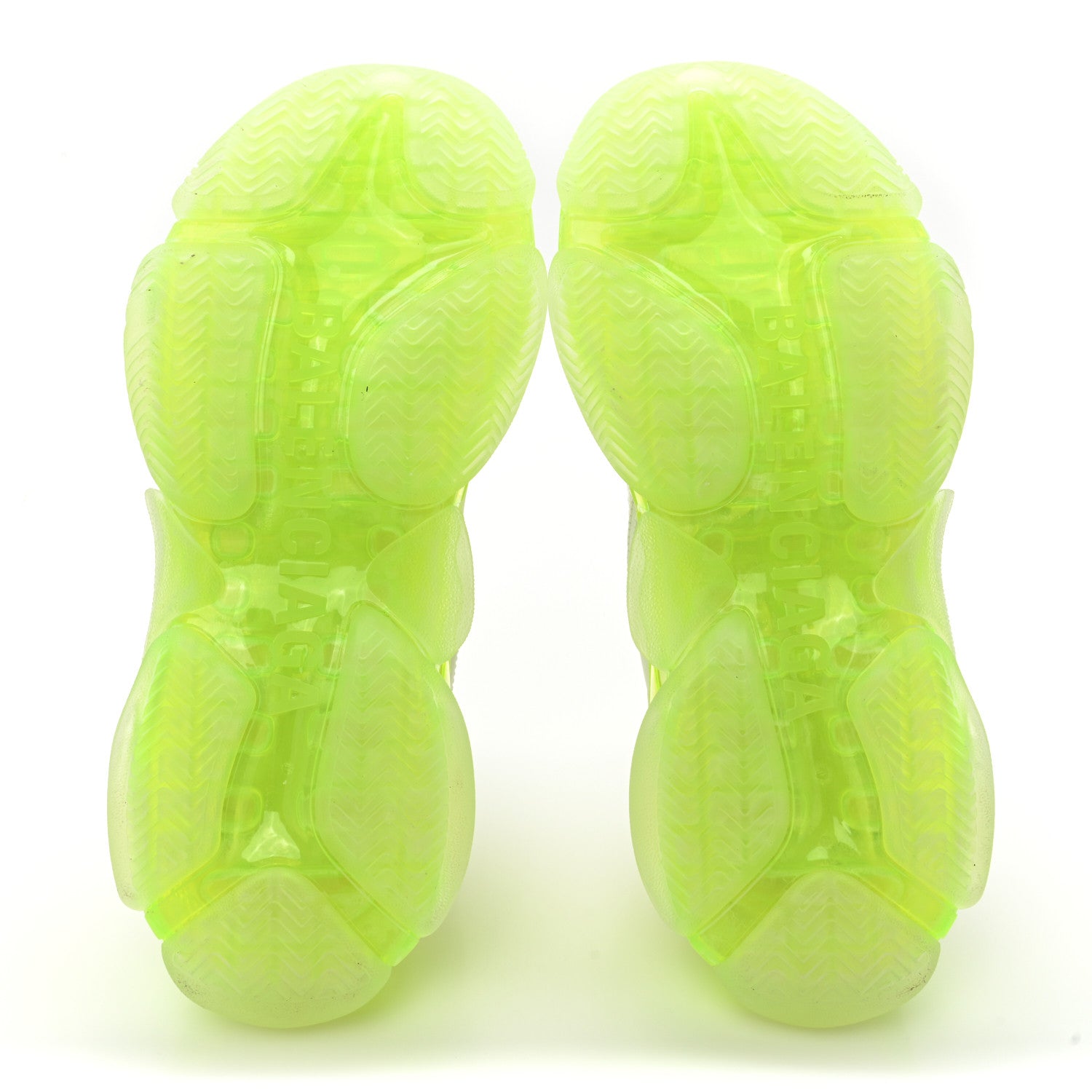 Balenciaga Fabric Mesh Clear Sole Fluo Womens Triple S Sneakers 40 White Fluo Yellow 5 of 11