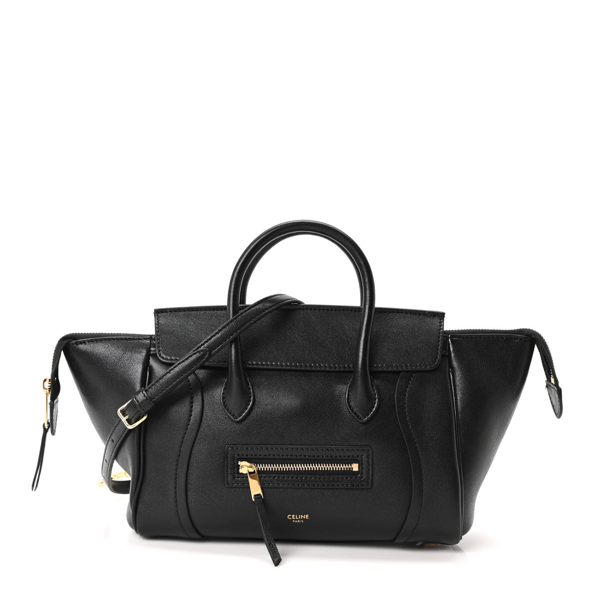 Celine Supple Shiny Lambskin Little New Luggage Black 1 of 10