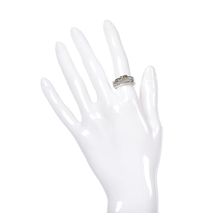 David Yurman Sterling Silver 18K Yellow Gold 6mm X Crossover Ring 50 5.5 2 of 5