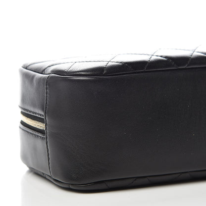 Chanel Lambskin Quilted Medium Curvy Pouch Cosmetic Case Black 5 of 11