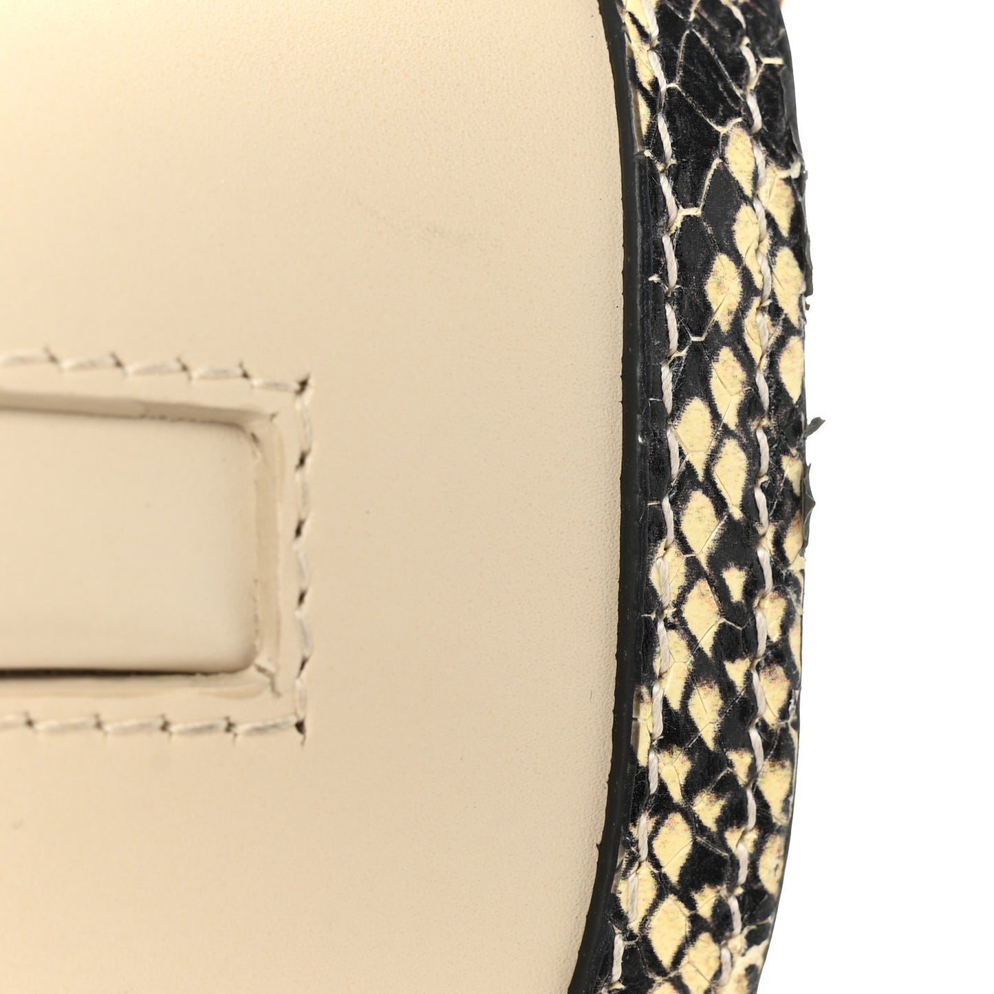 Calfskin Snakeskin Small Olympia Shoulder Bag Pale Biscuit