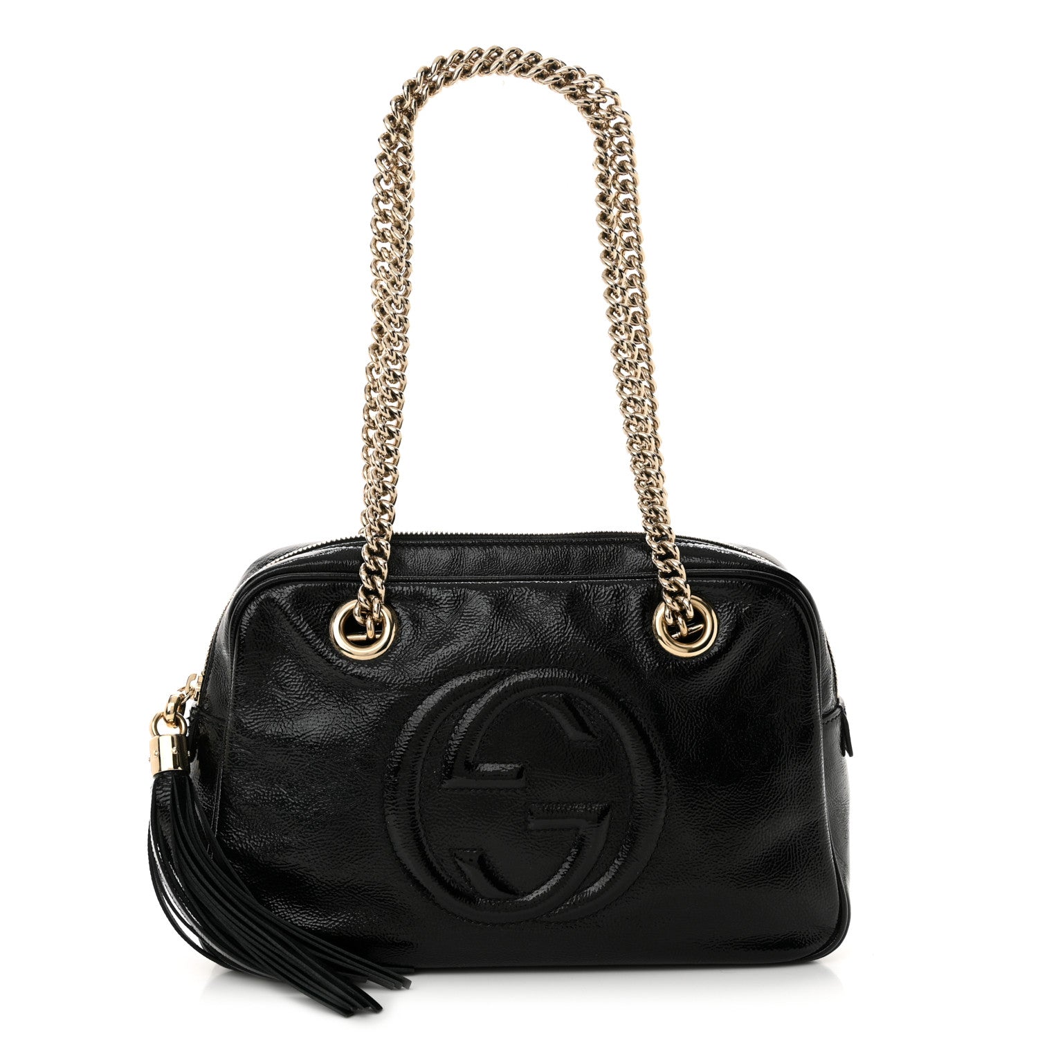 Gucci Soft Patent Small Soho Bowler Black 1 of 11