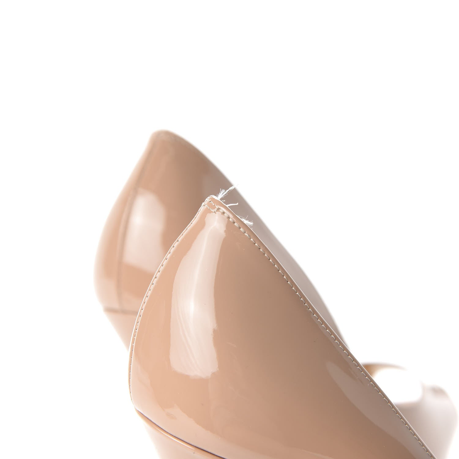 Christian Louboutin Patent Fetish Peep 140 Pumps 38.5 Nude 8 of 9