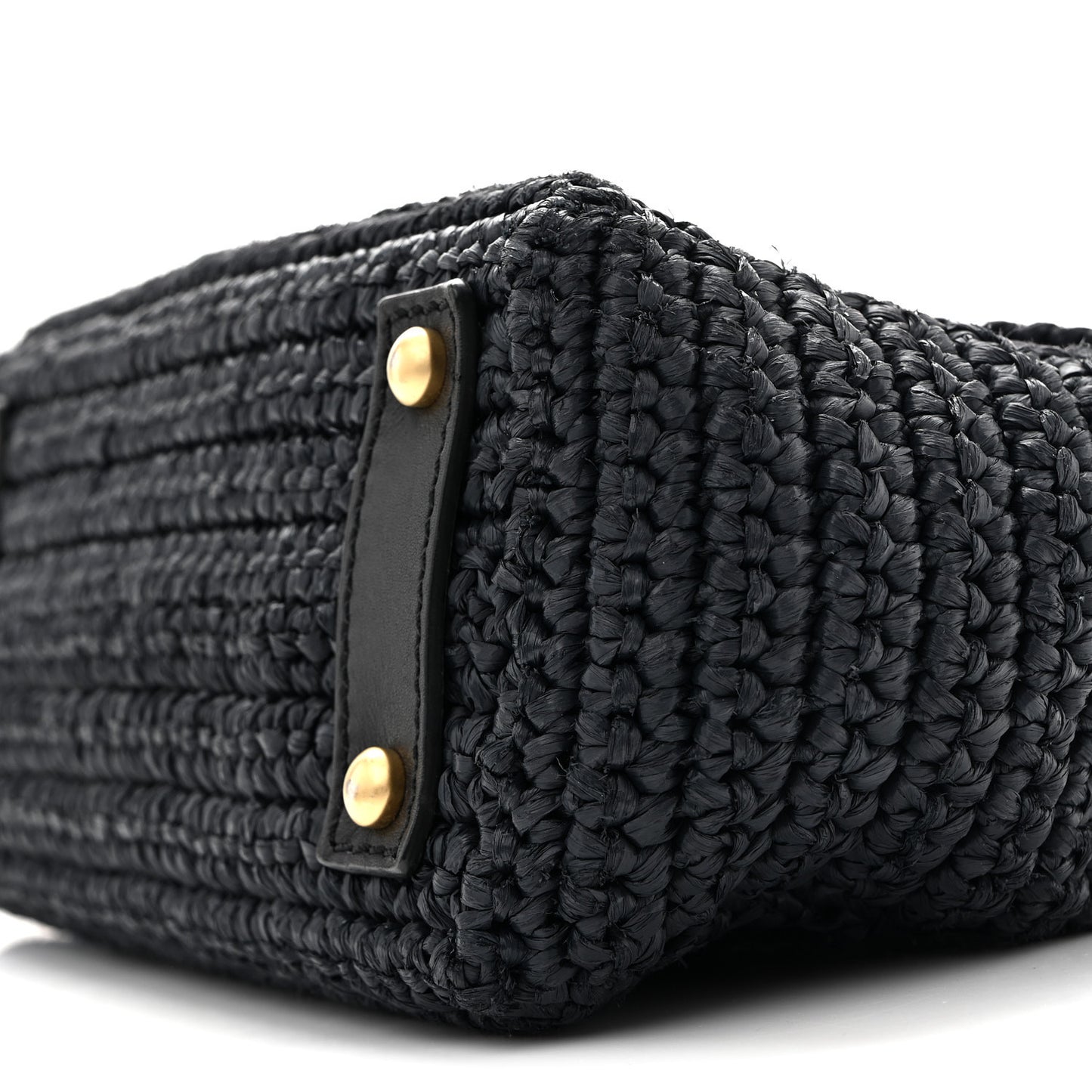 Straw Raffia Shoulder Bag Navy Blue