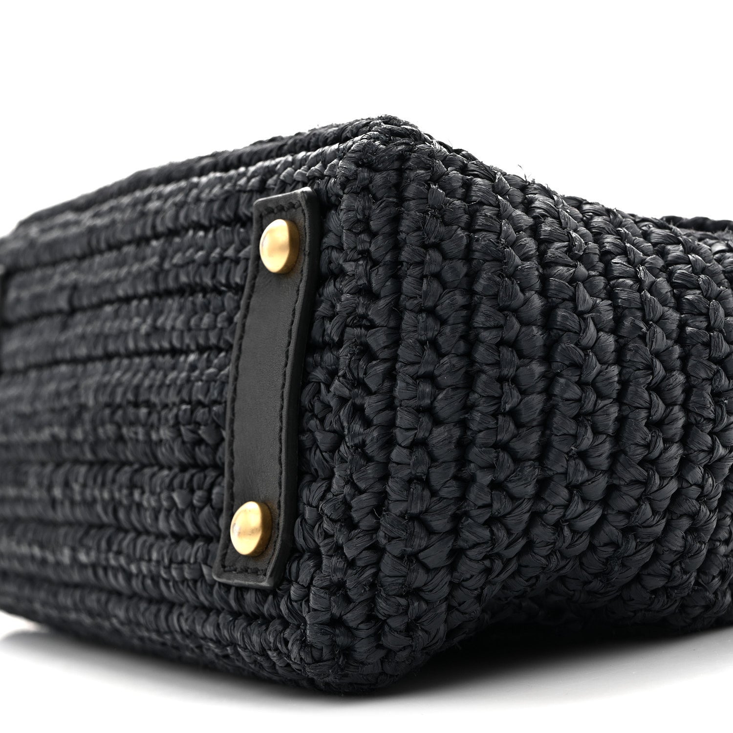 Chanel Straw Raffia Shoulder Bag Navy Blue 10 of 13