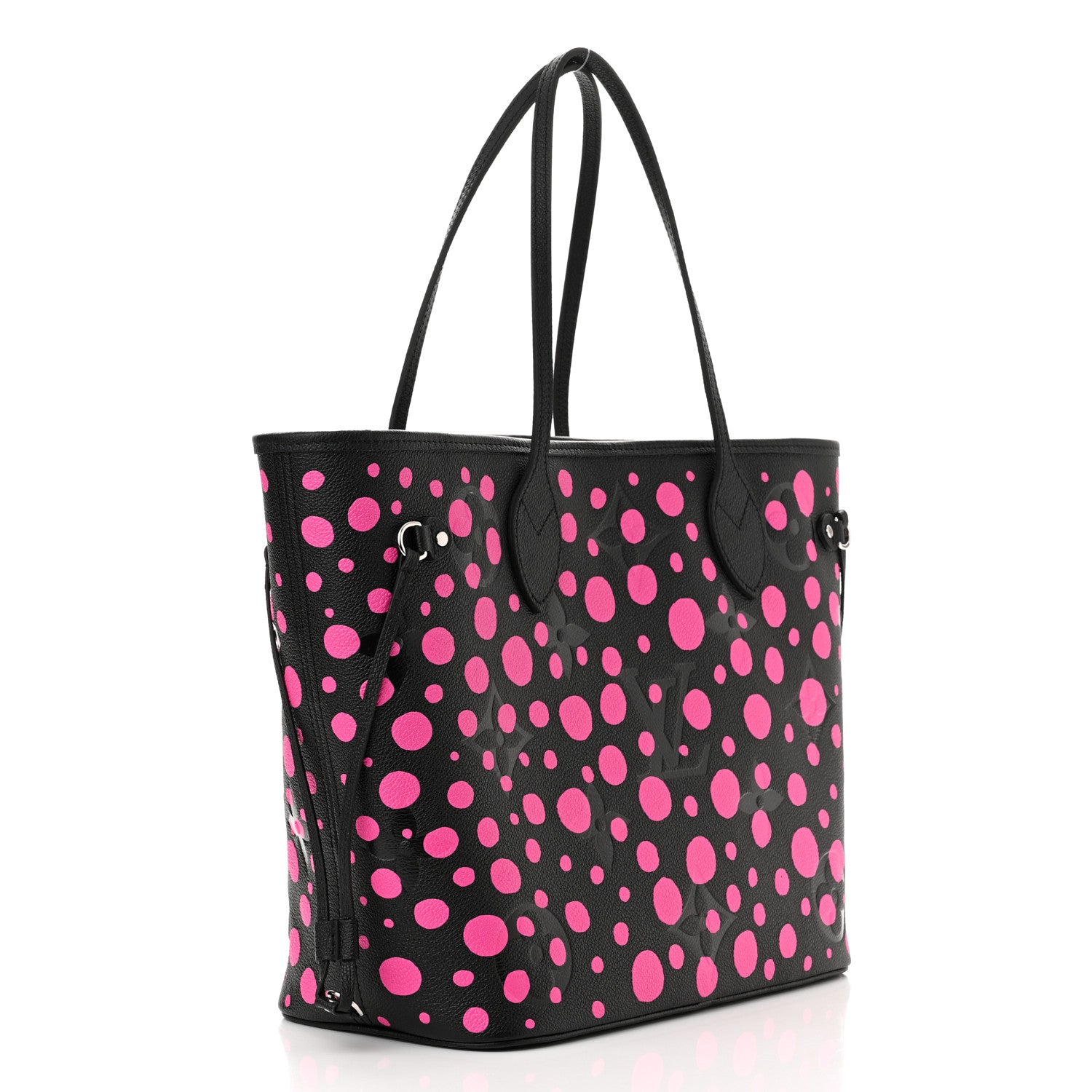 Louis Vuitton LV X YK Empreinte Infinity Dots Neverfull MM Black Fuchsia 4 of 11