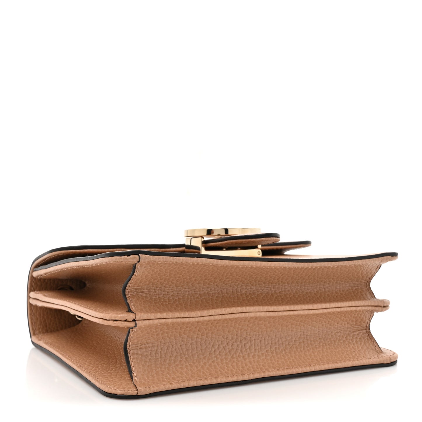 Dollar Calfskin Small Interlocking G Shoulder Bag Camelia