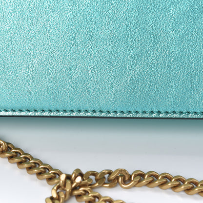 Saint Laurent Laminated Calfskin Classic Monogram Kate Tassel Chain Wallet Green 11 of 12