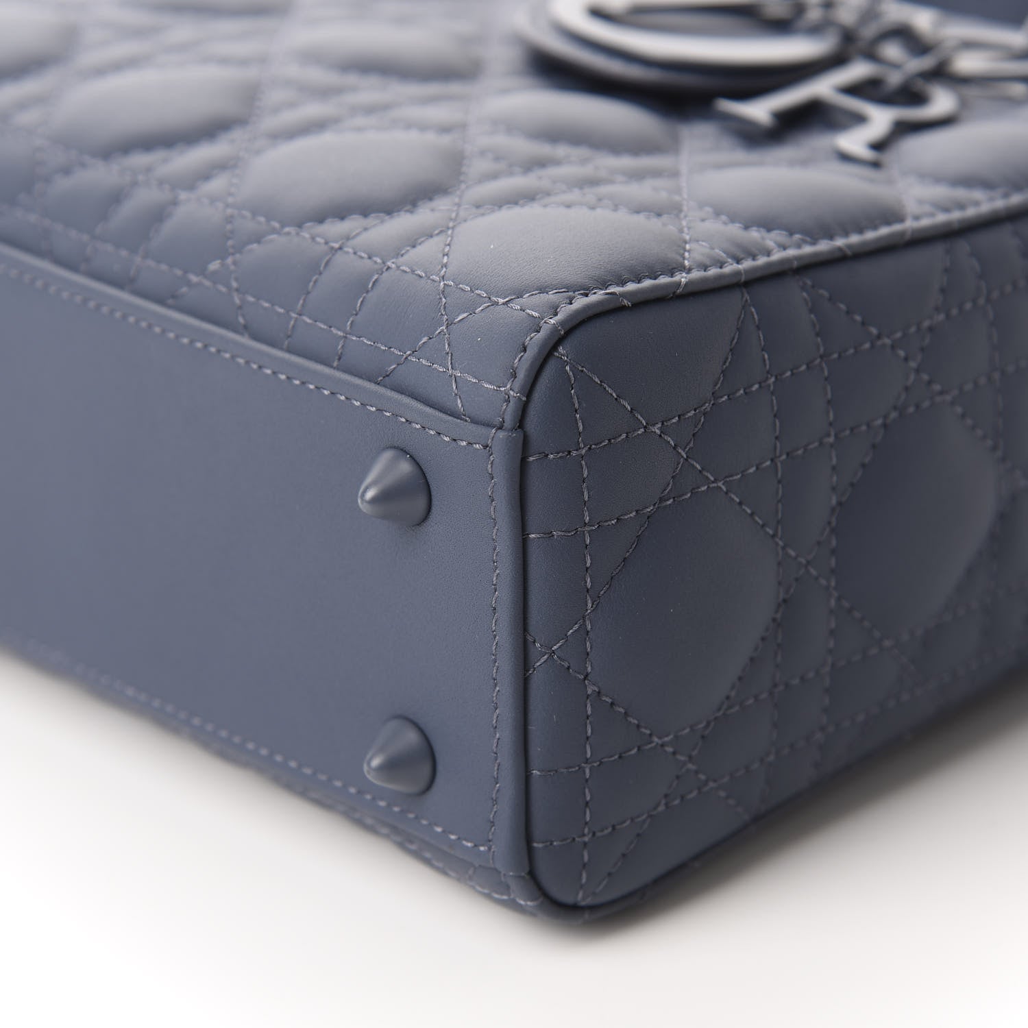 Christian Dior Ultra Matte Calfskin Cannage Small My ABCDior Lady Dior Dark Denim Blue 7 of 11