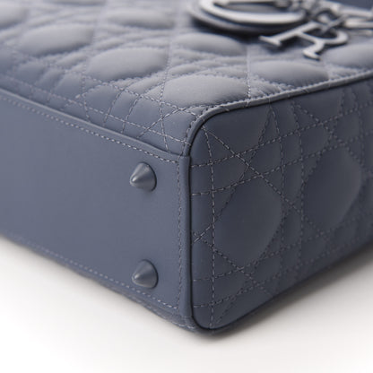 Christian Dior Ultra Matte Calfskin Cannage Small My ABCDior Lady Dior Dark Denim Blue 7 of 11