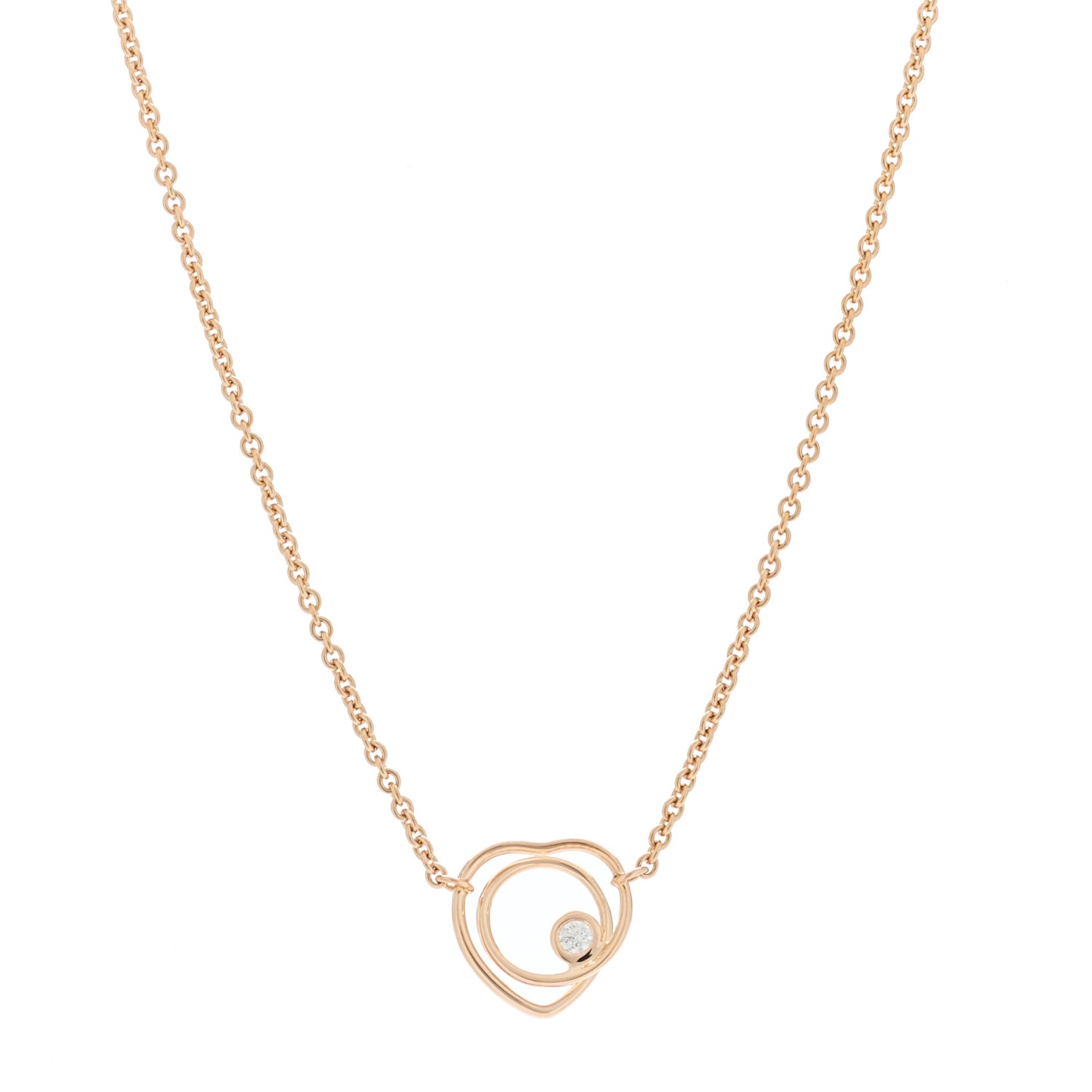 18K Rose Gold Diamond TPM Vertige Coeur Necklace SH
