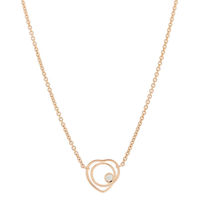 Hermes 18K Rose Gold Diamond TPM Vertige Coeur Necklace SH 1 of 7