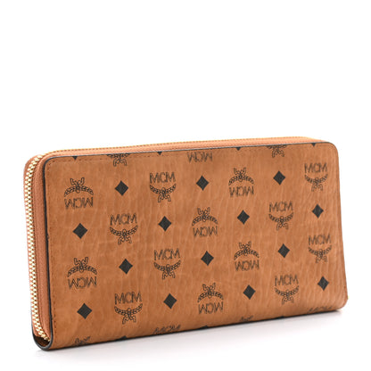 MCM Visetos Large Zip Around Wallet Cognac 3 of 7
