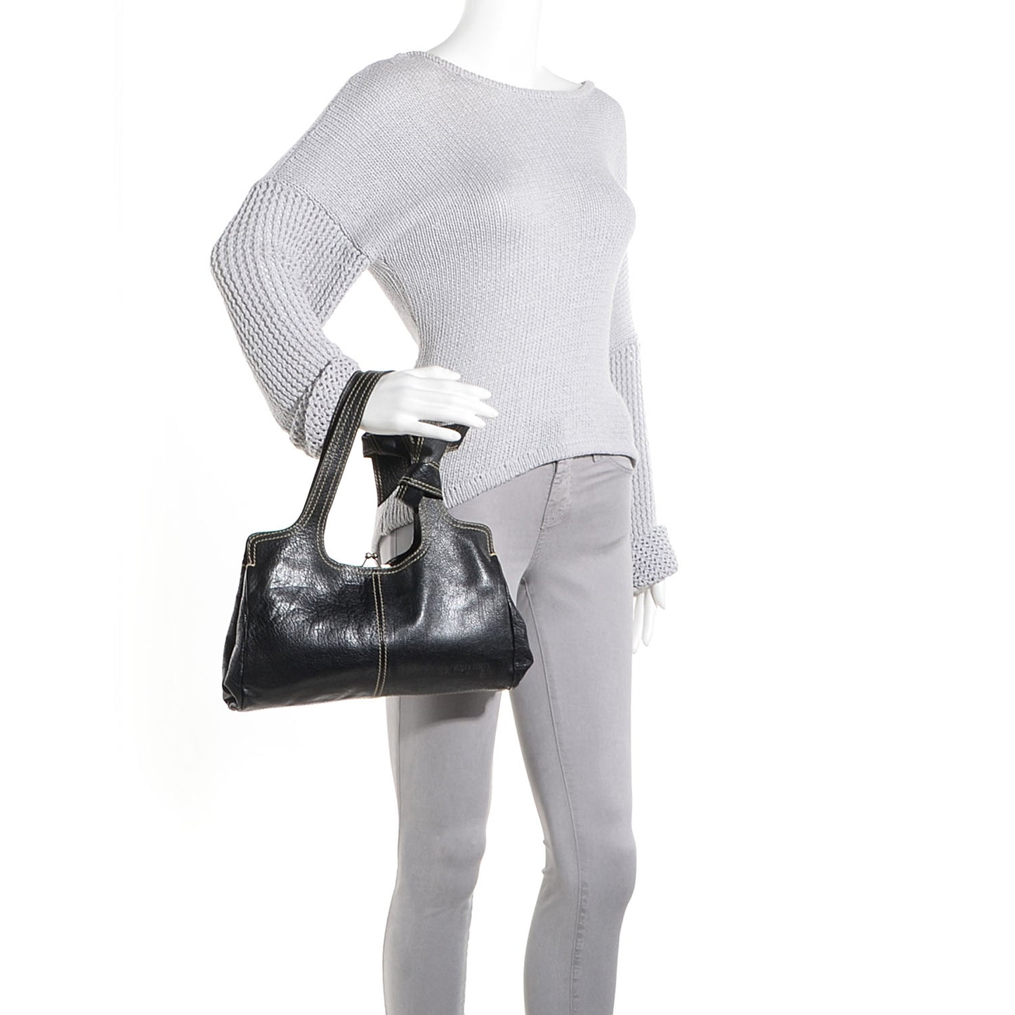 Buffalo Leather Tote Nero Black