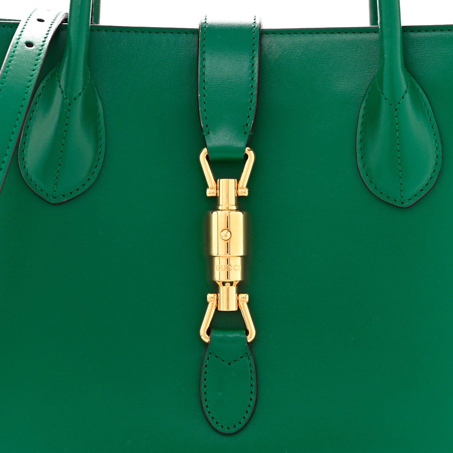 Gucci Boarded Plutone Calfskin Medium Jackie 1961 Tote Emerald 8 of 10