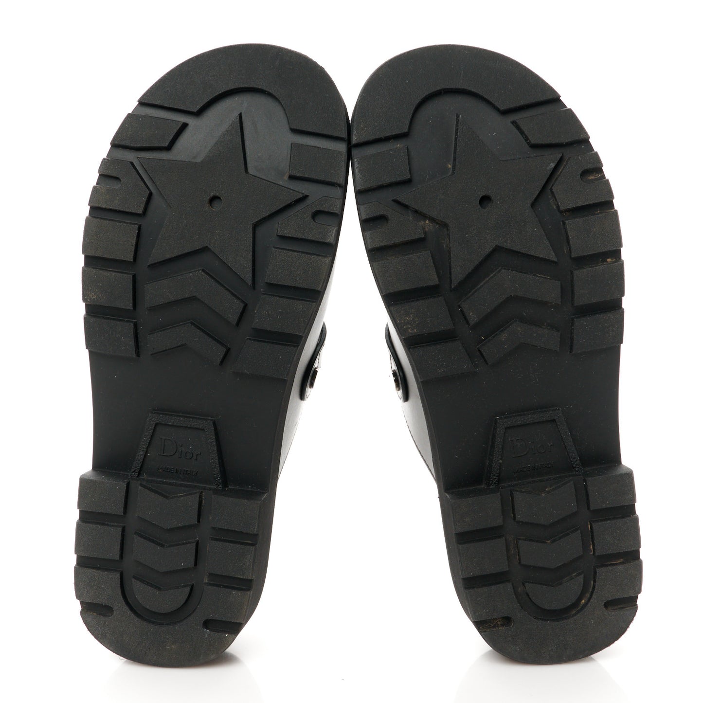 Calfskin Diorquake Buckled Lug Sole 15mm Clogs 37 Black