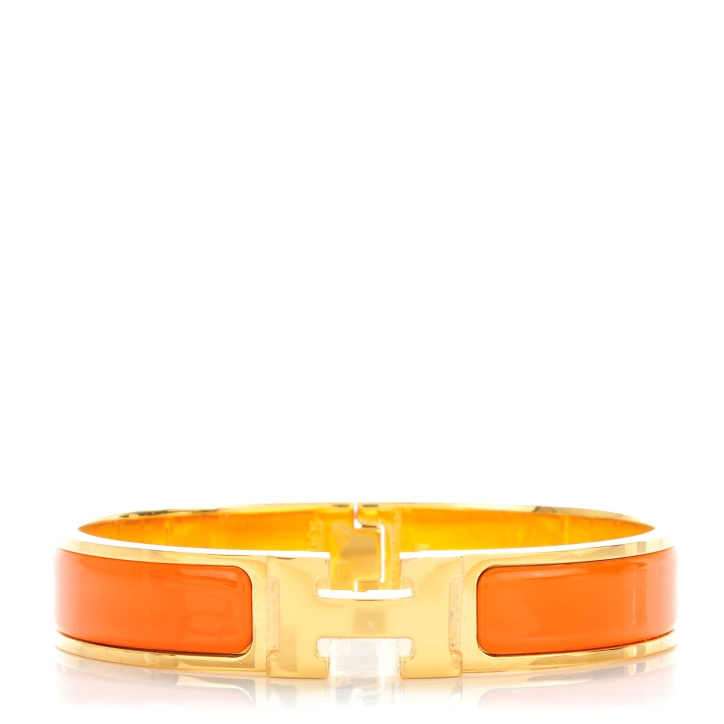 Enamel Narrow Clic Clac H Bracelet PM Orange