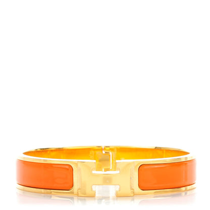 Hermes Enamel Narrow Clic Clac H Bracelet PM Orange 1 of 6