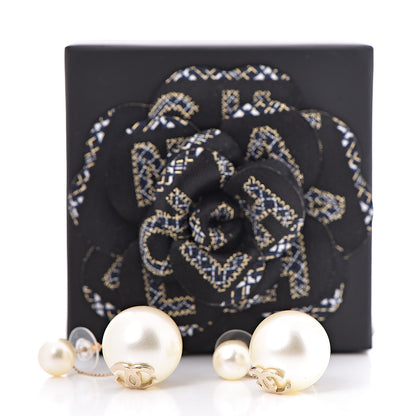 Chanel Pearl CC Drop Earrings Gold 5 of 5