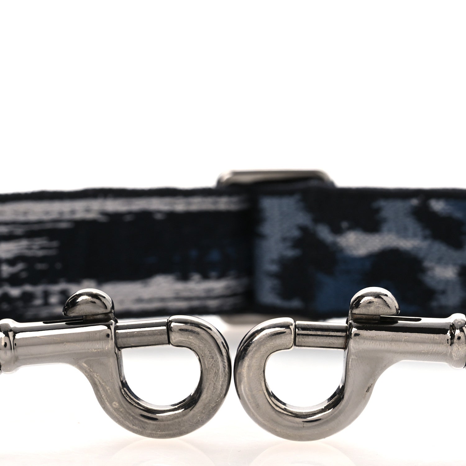 Christian Dior Canvas Mizza Embroidered Leopard Shoulder Strap Bleu Black 4 of 6