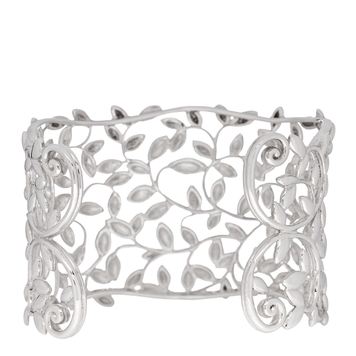 Tiffany Sterling Silver Wide Paloma Picasso Olive Leaf Cuff Bracelet 2 of 4