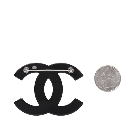 Chanel Resin Crystal CC Brooch Black 2 of 6