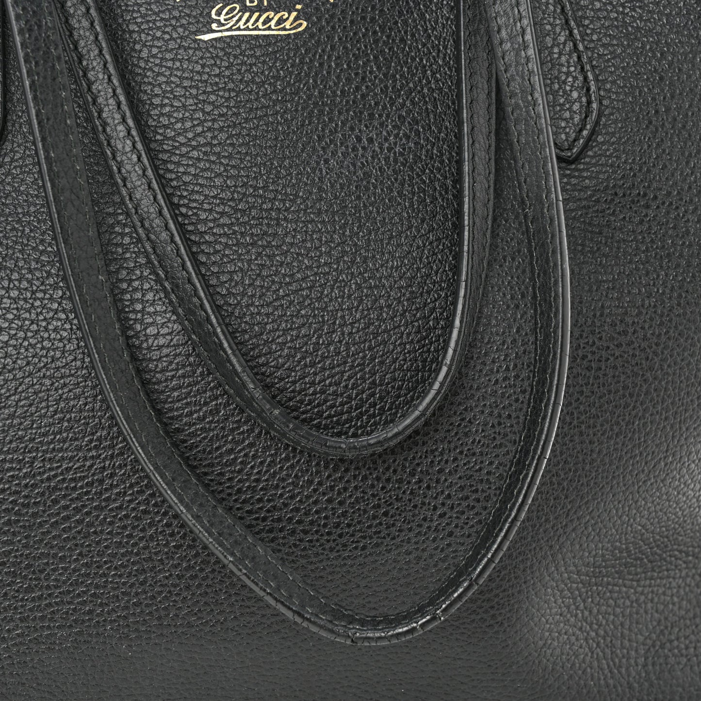 Pebbled Calfskin Medium Swing Tote Black