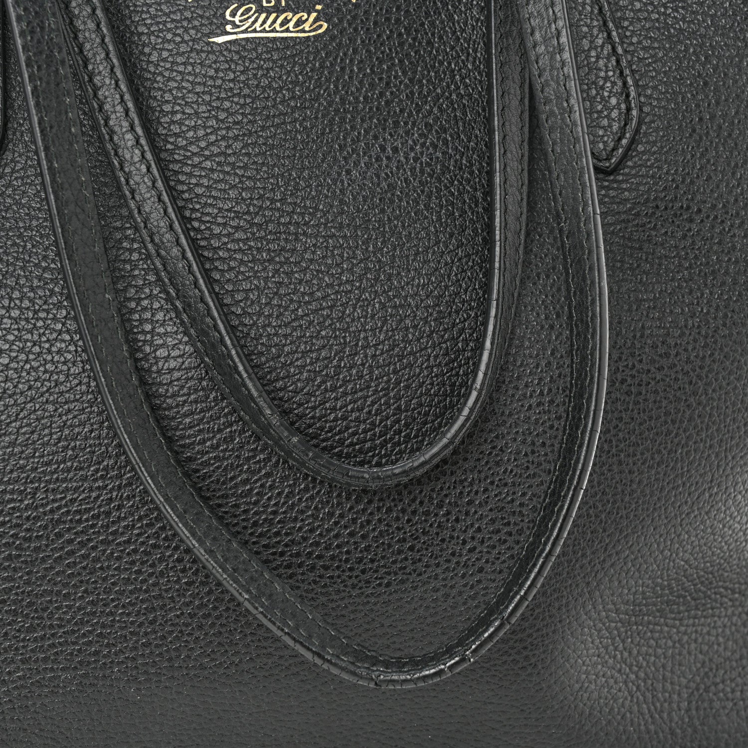 Gucci Pebbled Calfskin Medium Swing Tote Black 11 of 13