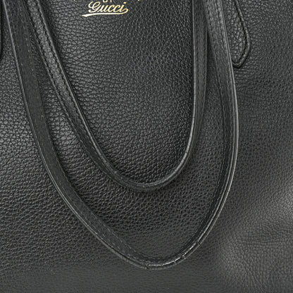 Gucci Pebbled Calfskin Medium Swing Tote Black 11 of 13
