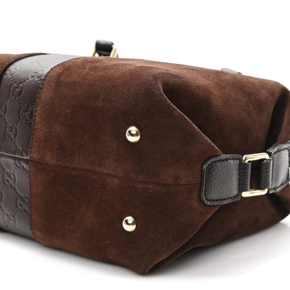 Gucci Suede Guccissima Small Boston Brown 10 of 11