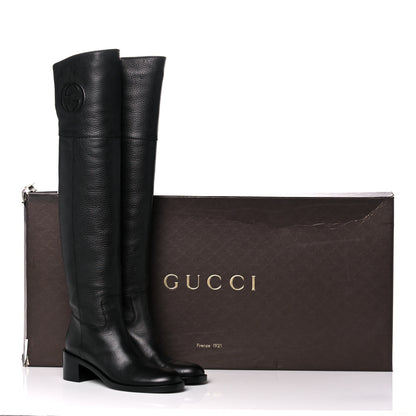 Gucci Cellarius Soft Calfskin Riding Boots 39.5 Black 10 of 10