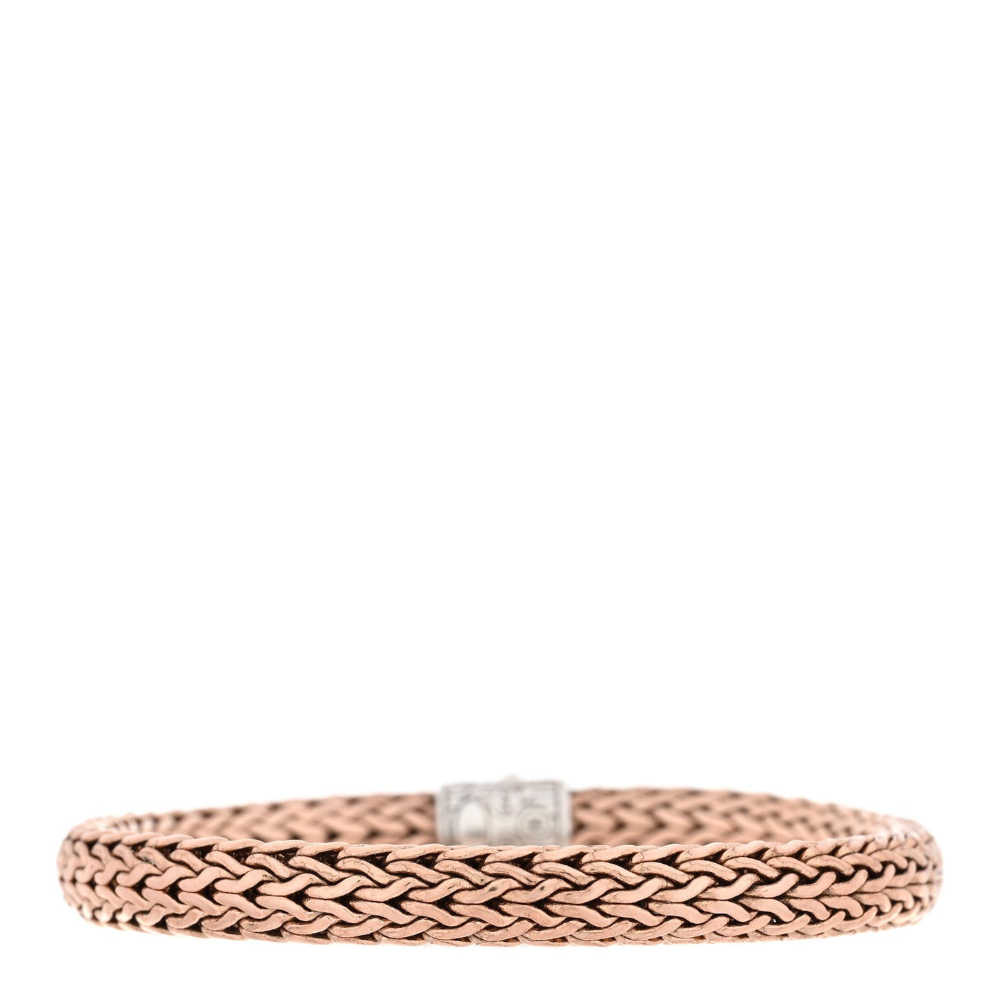 Sterling Silver Bronze Champagne Diamond 7.5mm Classic Chain Bracelet