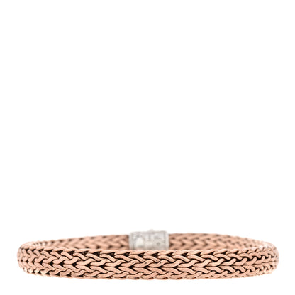 John Hardy Sterling Silver Bronze Champagne Diamond 7.5mm Classic Chain Bracelet 2 of 4