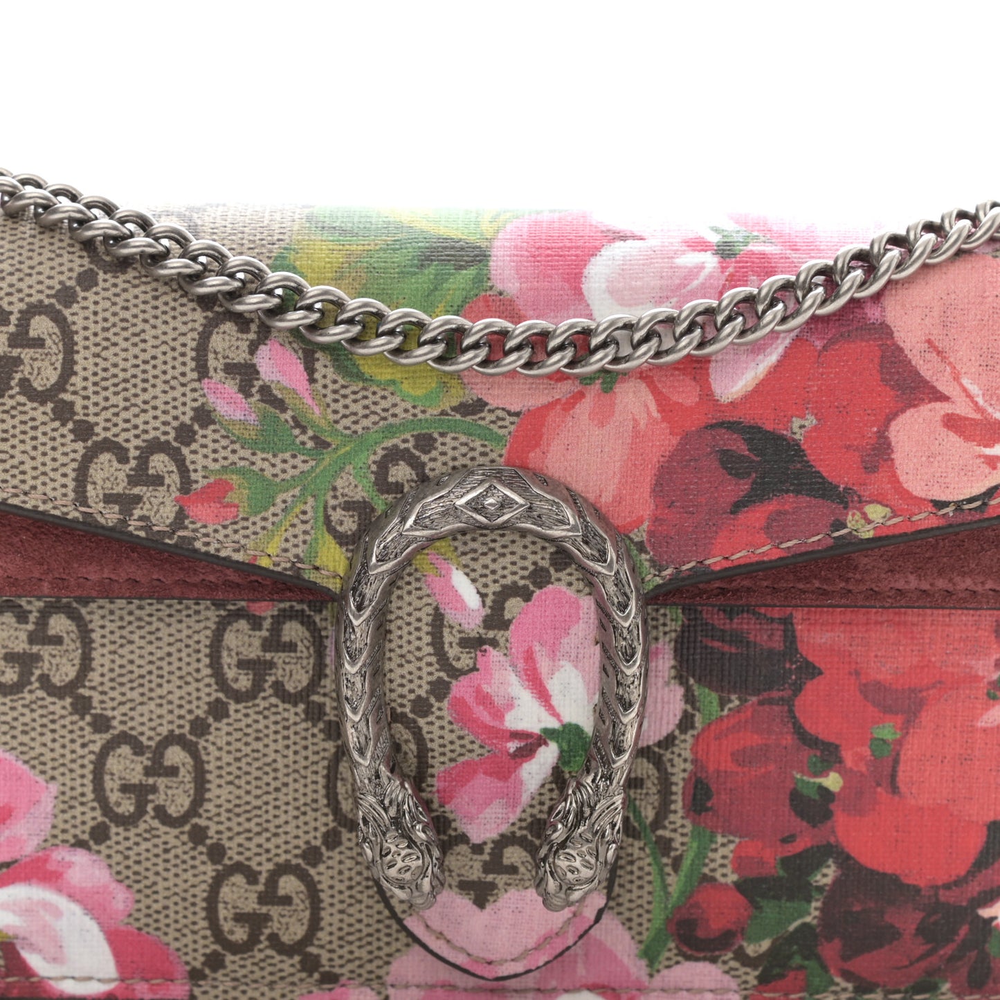 GG Supreme Monogram Blooms Super Mini Dionysus Shoulder Bag Beige Multicolor Dry Rose