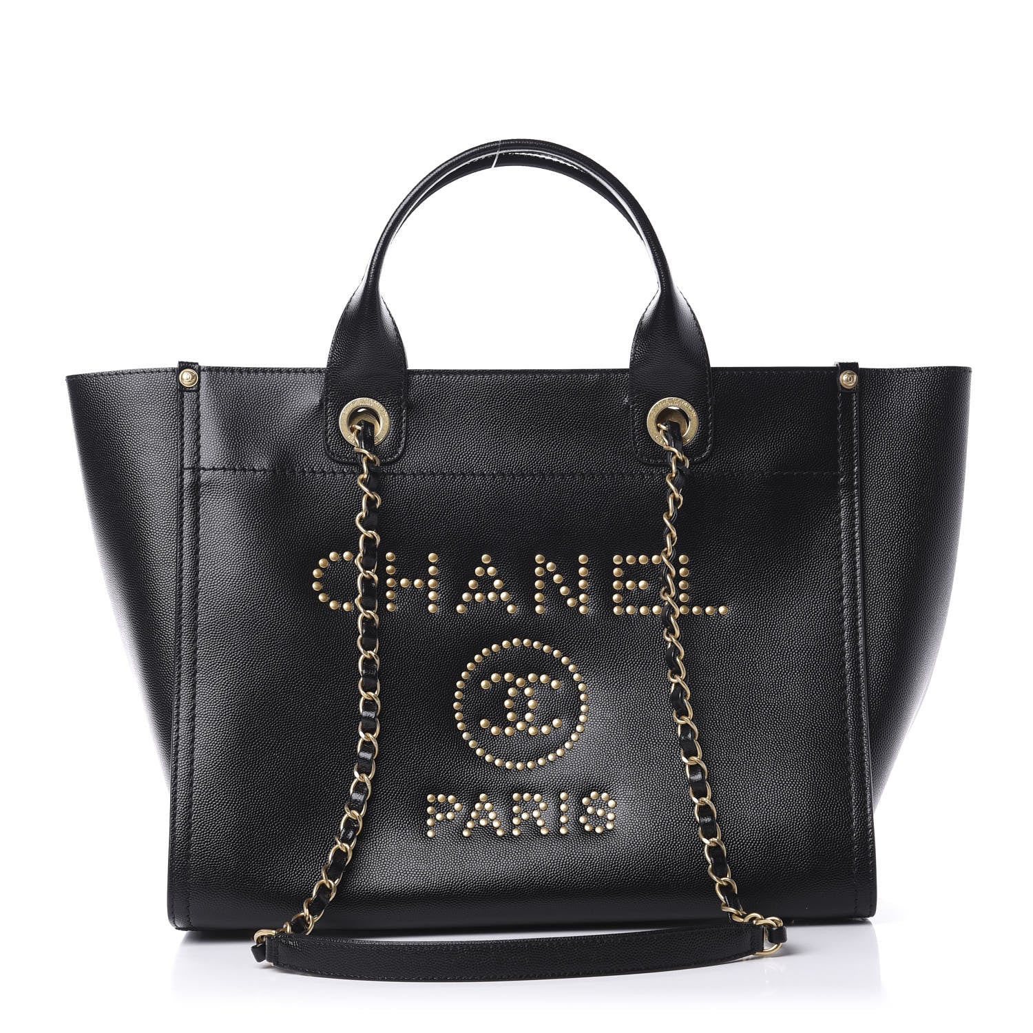Chanel Caviar Small Studded Deauville Tote Black 1 of 11