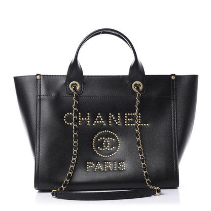 Chanel Caviar Small Studded Deauville Tote Black 1 of 11