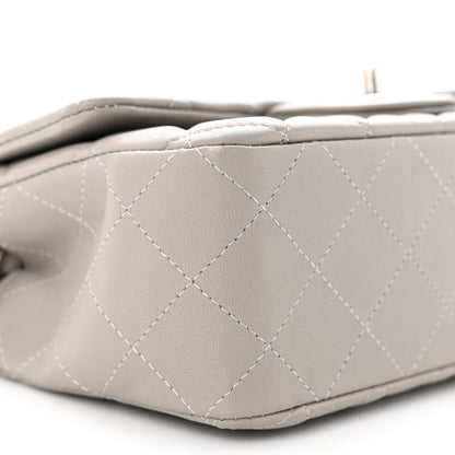 Chanel Lambskin Quilted Mini Rectangular Flap Grey 9 of 10