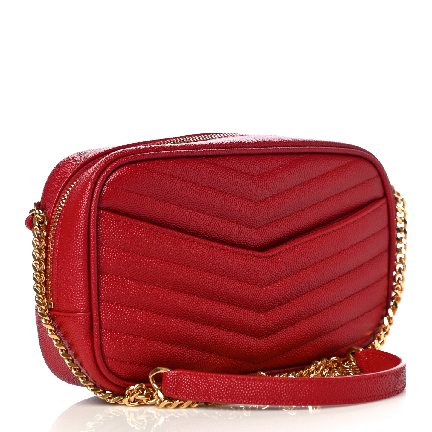 Grain De Poudre Matelasse Monogram Mini Lou Camera Bag Eros Red