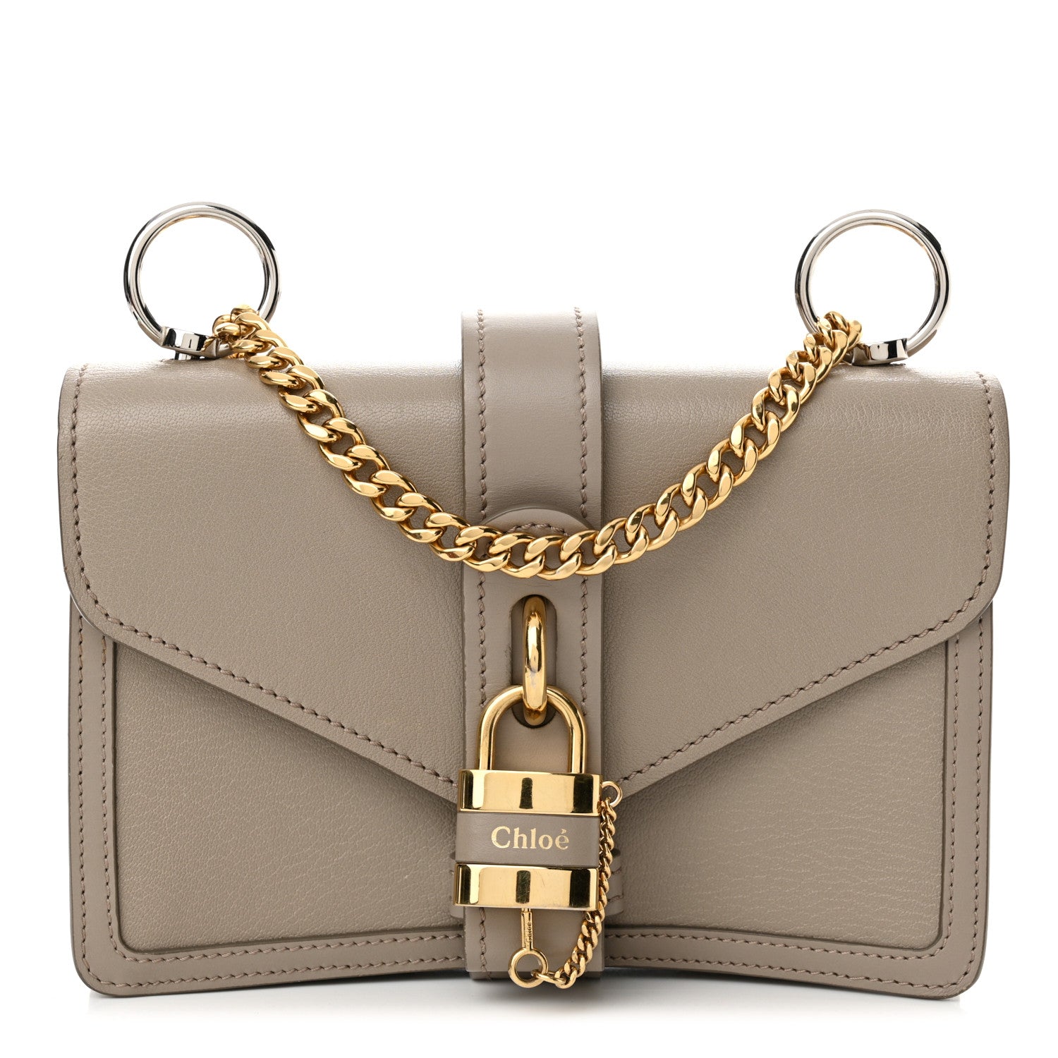 Chloe Shiny Goatskin Calfskin Mini Aby Chain Shoulder Bag Motty Grey 1 of 14